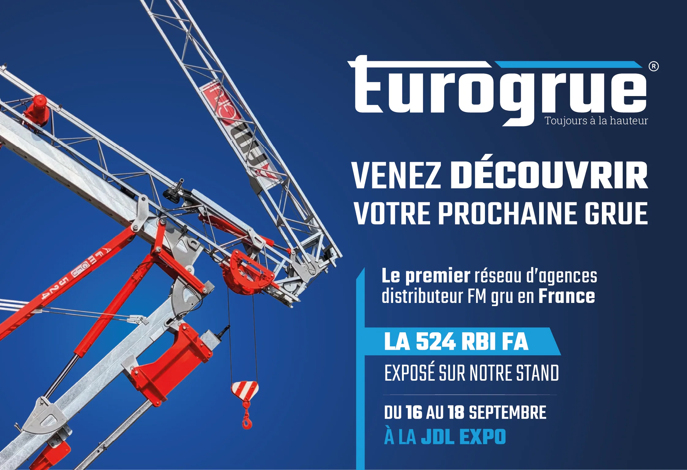 Eurogrue au salon JDL Expo 2026 : Beaune, 16-18 septembre, Stand B12